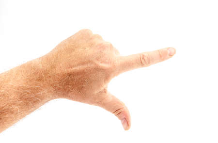 The hand from a person in the air