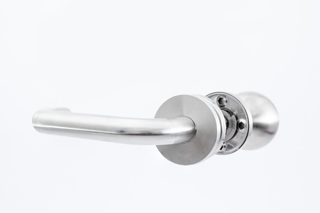 an door handle with globe in silverの写真素材