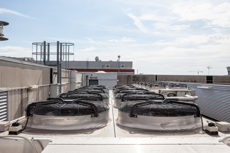 on an flat roof there cooling air conditioning