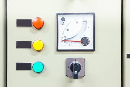 electric board with switches and measurement and indicators