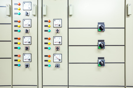 electric board with switches and measurement and indicators