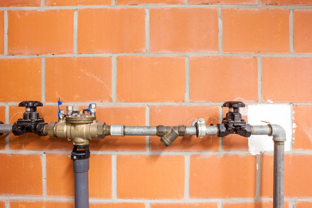 in the technical area, there are boosters for the water pipes of the buildingの写真素材