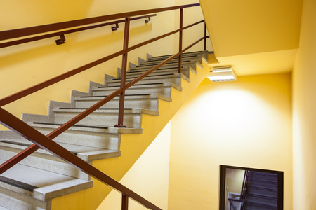 in an old building is located this beautiful staircaseの写真素材