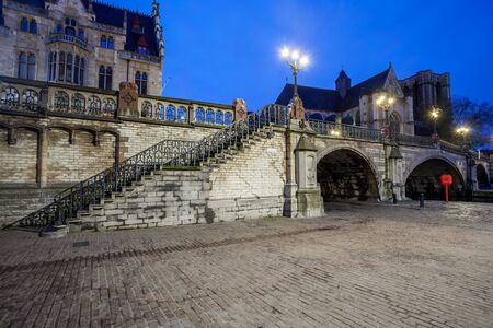 Along the bridge in the heart of Ghentの写真素材