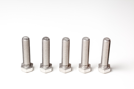 these five bolts are on a white backgroundの写真素材