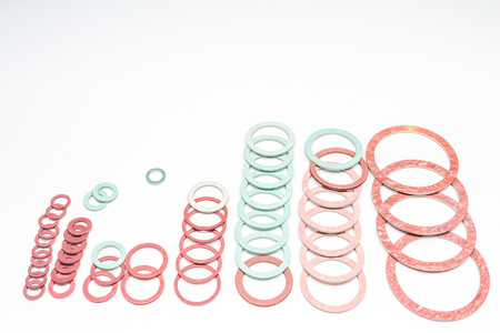 different diameters of gaskets from small to largeの写真素材