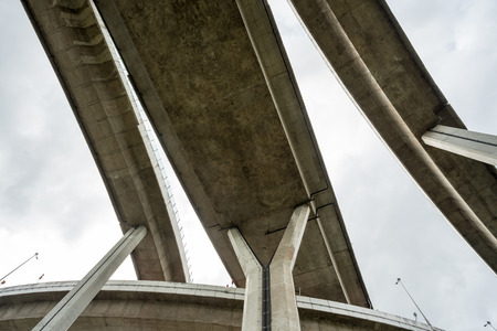 This beautiful Bhumibol bridge is located in the capital of Thailandの写真素材