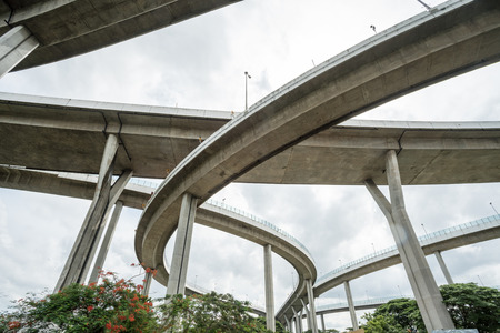 This beautiful Bhumibol bridge is located in the capital of Thailandの写真素材