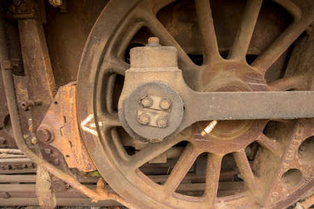 An old, unused train discarded in a train scrapyard