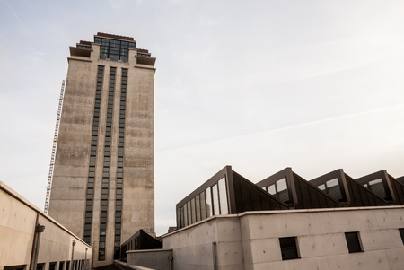 this large building with a flat roof with glass dome and book towerのeditorial素材
