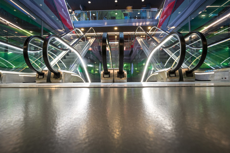 at the station have several escalators for each peronの写真素材