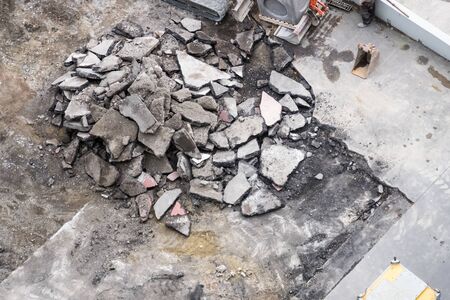 a pile of asphalt to place new road cover