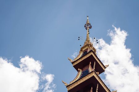 there are bubbles hanging on top of a temple