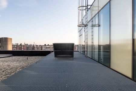 on an building there is an ventilation on the roof