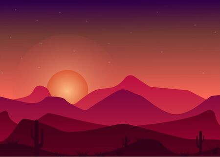 landscape with mountainsのイラスト素材