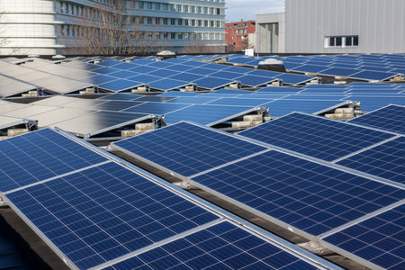 solar panels on the roof top.