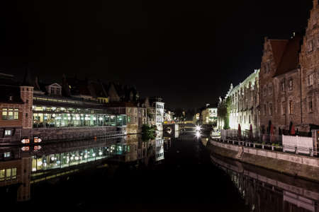 this old fish market stay in the heart of the city of Ghentの写真素材