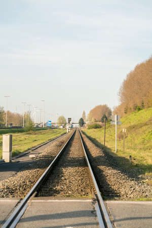 in the port area this single track runs for freight train.