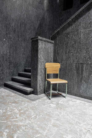 High in a building there is a beautiful marble staircaseの写真素材