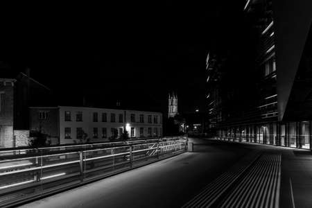 Saint Bavo's Cathedral in Ghent Next to the Walloon Krook Library in the early morning