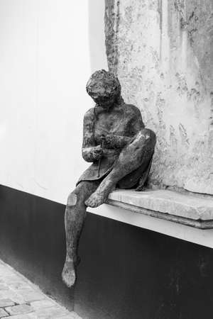 Everyday life is depicted by this beautiful Knitter(Breistertje) statueの写真素材