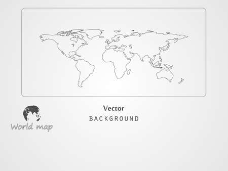Vector world map on a gray background.のイラスト素材
