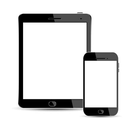 Vector phone and laptops isolated on white background.のイラスト素材