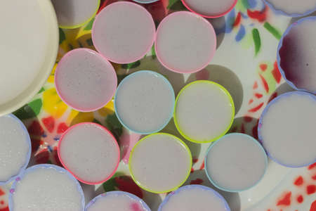 Thailand colorful sweets laid on a tray.の写真素材