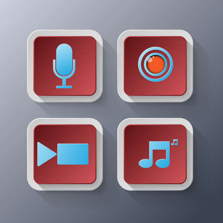 Web music icons, vector illustrationsのイラスト素材