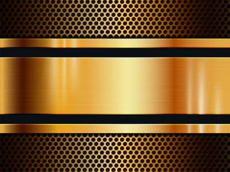 Vector gold metal texture background with light effect