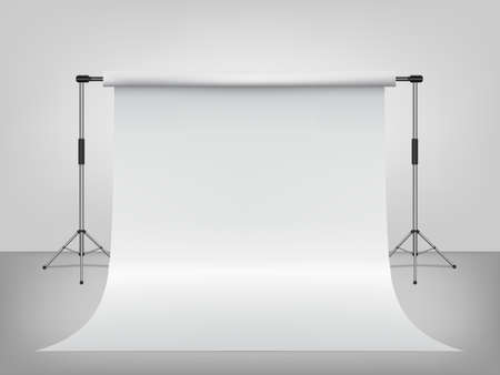 3D template for backdrop photography Empty of studio. Vector illustration.のイラスト素材