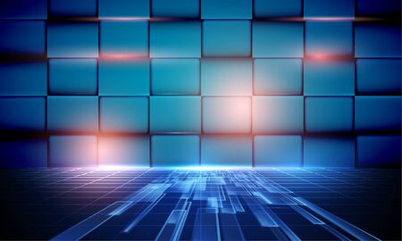 Abstract background With high speed technology. And a large blue wall. Vector illustrationのイラスト素材