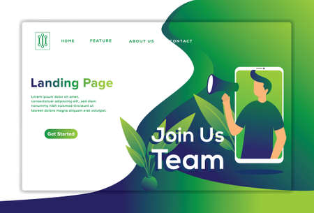 Online recruitment illustration conceptのイラスト素材