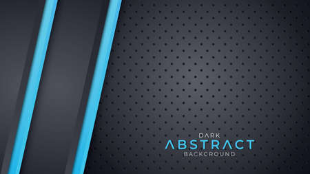 Dark background overlap layer with blue line color Premium Vectorのイラスト素材