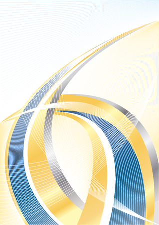 Vector abstract gold and blue background; clip-artのイラスト素材
