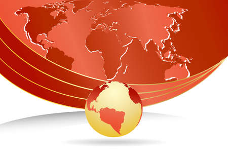 Vector business template with world map; easy editableのイラスト素材
