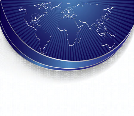 Vector bright banner with world map; clip-artのイラスト素材
