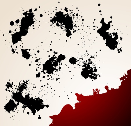 Bright background with black and red grunge elementsの写真素材