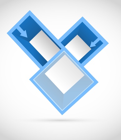 Bright background with blue squares and arrowのイラスト素材