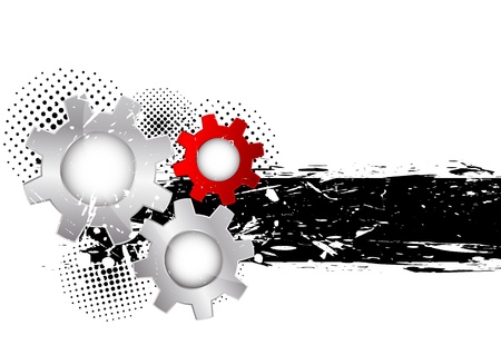 Abstract grunge background with three gearsのイラスト素材