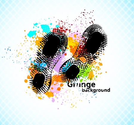 Grunge abstract background with sole of shoesのイラスト素材