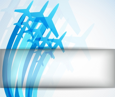 Backgroun with airplanesのイラスト素材