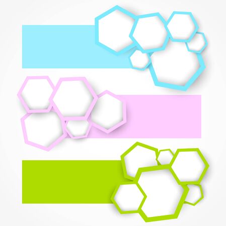 Set of banners with hexagons. Abstract illustrationのイラスト素材