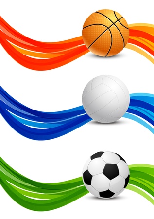 Set of banners with ballsのイラスト素材