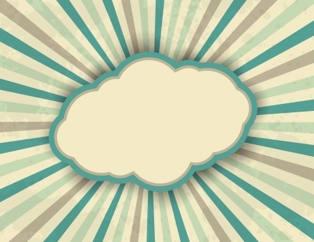 Abstract retro background with rays and labelのイラスト素材
