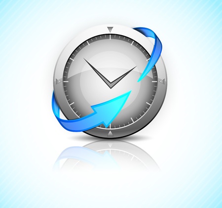 Metal clock with blue arrow  Detailed iconのイラスト素材