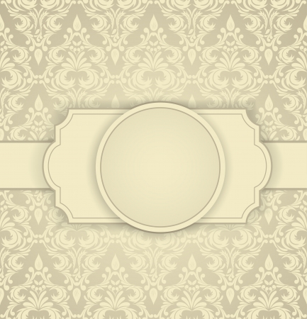 Invitation card with damask pattern and frameのイラスト素材