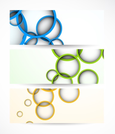 Set of banners with circles. Abstract illustrationのイラスト素材