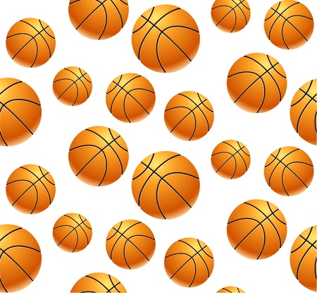 Seamless pattern with basket ballsのイラスト素材