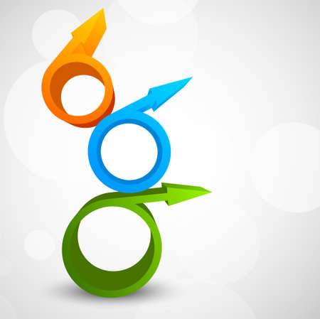 Abstract background with circles and arrowsのイラスト素材